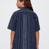 Camisa relajada de rayas índigo para niños Camisa relajada de rayas índigo para niños