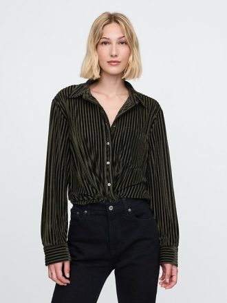 Camisa relajada de terciopelo