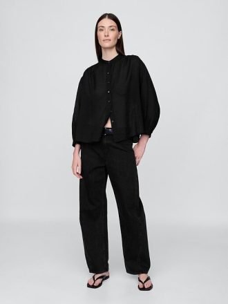 Camisa transparente con botones al frente