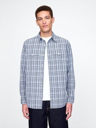 Camisa vaquera de popelina de algodón orgánico