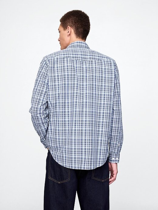 Camisa vaquera de popelina de algodón orgánico Camisa vaquera de popelina de algodón orgánico
