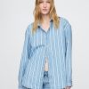Camisa vaquera de rayas grandes para adultos Camisa vaquera de rayas grandes para adultos