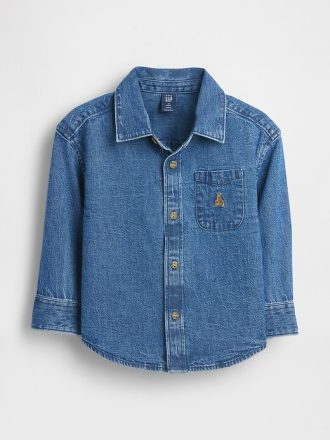 Camisa vaquera grande para bebés y niños pequeños