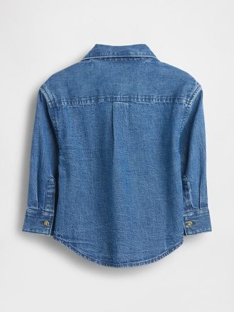 Camisa vaquera grande para bebés y niños pequeños