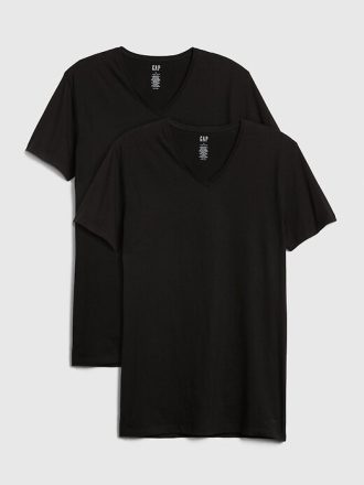 Camiseta clásica con cuello en V (paquete de 2)