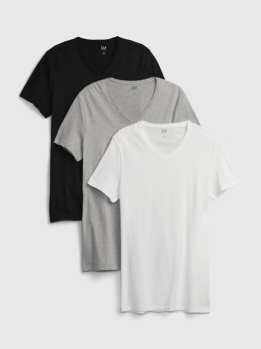Camiseta clásica con cuello en V (paquete de 3) Camiseta clásica con cuello en V (paquete de 3)