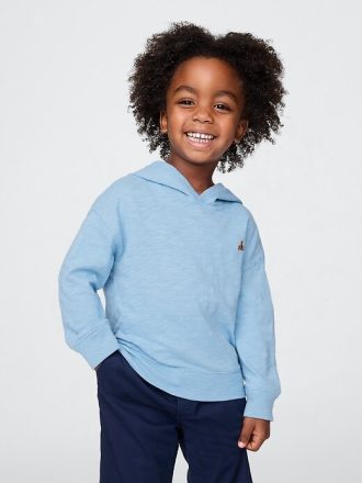 Camiseta con capucha de algodón orgánico para bebés y niños pequeños