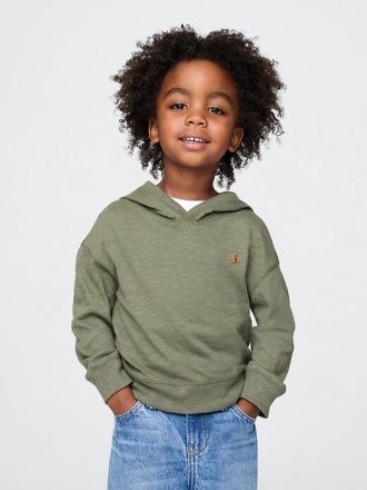 Camiseta con capucha de algodón orgánico para bebés y niños pequeños