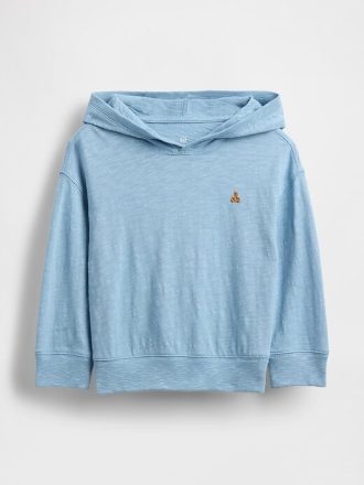 Camiseta con capucha de algodón orgánico para bebés y niños pequeños