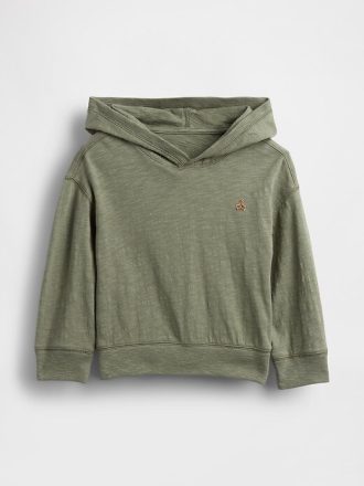 Camiseta con capucha de algodón orgánico para bebés y niños pequeños