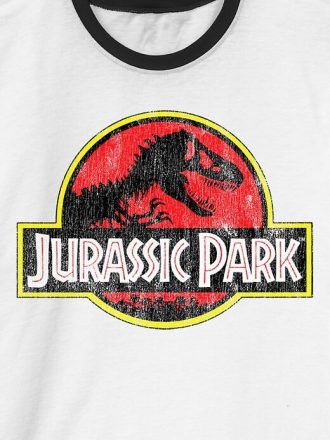 Camiseta con cuello redondo y gráfico del logotipo clásico de Jurassic Park