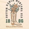 Camiseta con gráfico de botas vaqueras con flores de Yellowstone Camiseta con gráfico de botas vaqueras con flores de Yellowstone