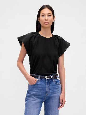 Camiseta con mangas onduladas