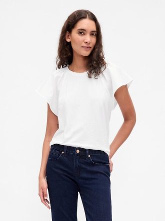 Camiseta con mangas onduladas