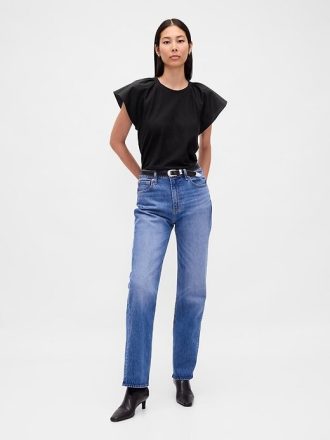 Camiseta con mangas onduladas