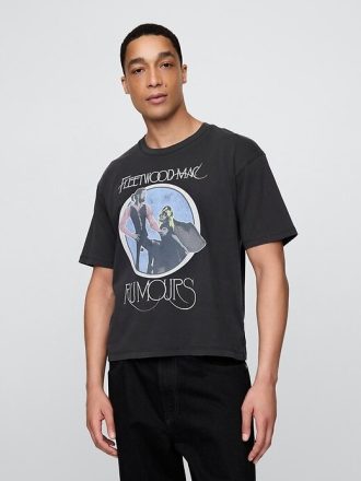 Camiseta corta con gráfico de Fleetwood Mac de peso pesado