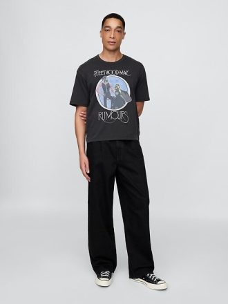 Camiseta corta con gráfico de Fleetwood Mac de peso pesado