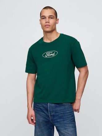 Camiseta corta con gráfico de Ford de peso pesado