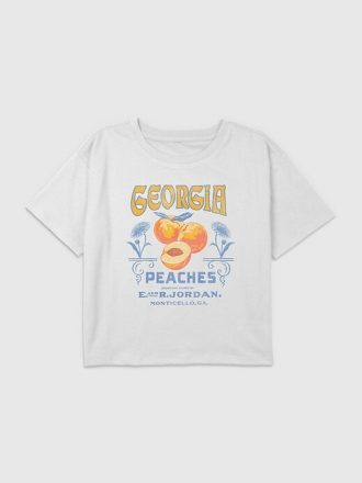 Camiseta corta cuadrada con gráfico de Georgia Peaches para niños