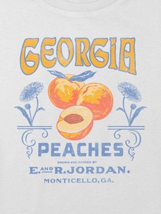 Camiseta corta cuadrada con gráfico de Georgia Peaches para niños