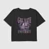 Camiseta corta cuadrada con gráfico de la Universidad de Matemáticas para niñas