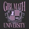Camiseta corta cuadrada con gráfico de la Universidad de Matemáticas para niñas