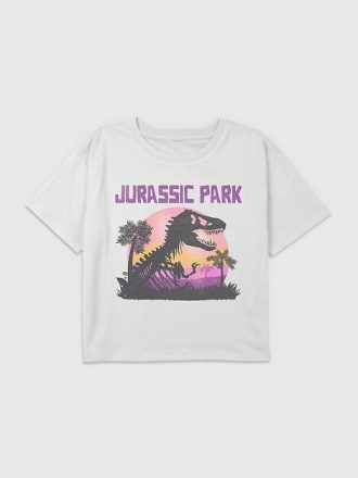 Camiseta corta cuadrada con gráfico de Parque Jurásico para niños