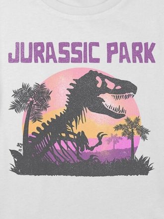 Camiseta corta cuadrada con gráfico de Parque Jurásico para niños