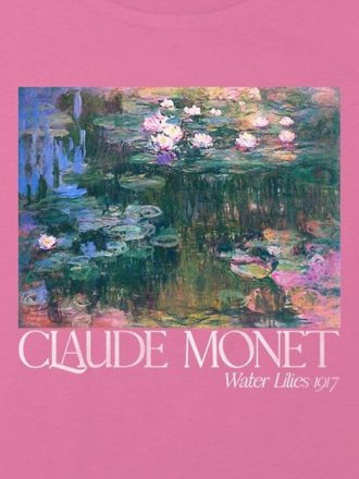 Camiseta corta cuadrada con gráfico de pintura de jardín de Monet para niños