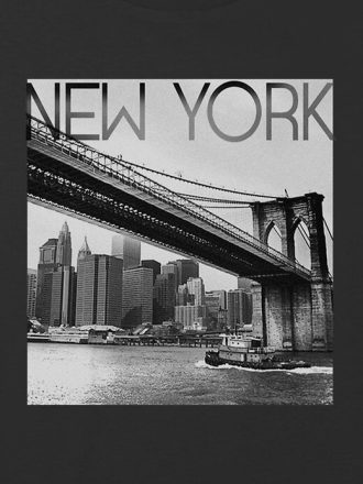 Camiseta corta cuadrada con gráfico del puente de Nueva York para niños