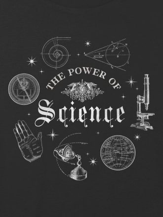 Camiseta corta cuadrada con gráfico “El poder de la ciencia” para niños