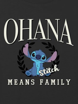 Camiseta corta cuadrada con gráfico Ohana Means Family de Lilo y Stitch para niños