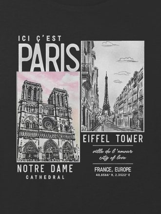 Camiseta corta cuadrada con gráficos de fotografía de París para niños