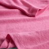 Camiseta corta de cuello barco en mezcla de lino