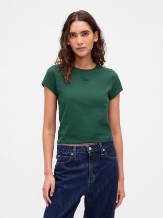 Camiseta corta de jersey de algodón con logotipo