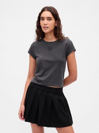 Camiseta corta de jersey de algodón con logotipo