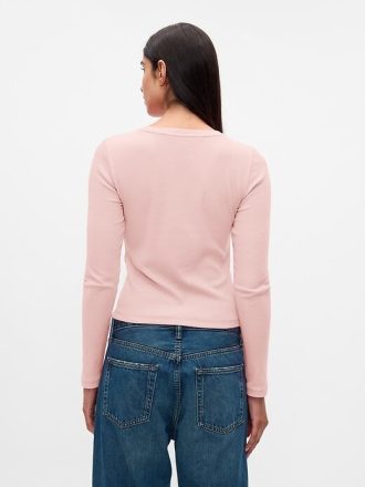 Camiseta corta moderna de canalé