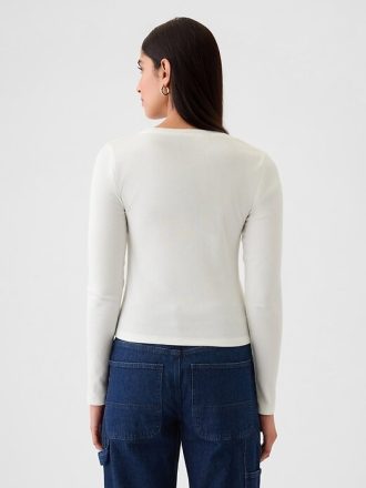 Camiseta corta moderna de canalé