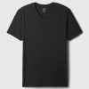 Camiseta de algodón con cuello en V Camiseta de algodón con cuello en V