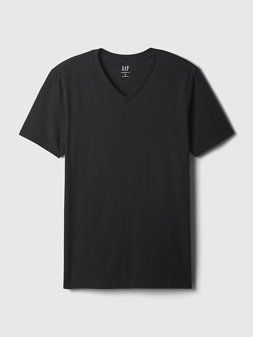 Camiseta de algodón con cuello en V Camiseta de algodón con cuello en V