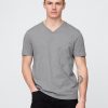 Camiseta de algodón con cuello en V Camiseta de algodón con cuello en V