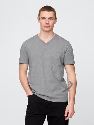 Camiseta de algodón con cuello en V