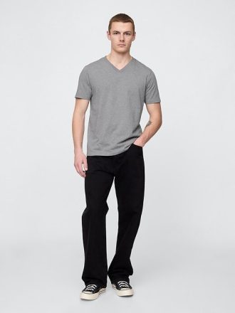 Camiseta de algodón con cuello en V