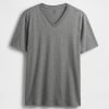 Camiseta de algodón con cuello en V Camiseta de algodón con cuello en V