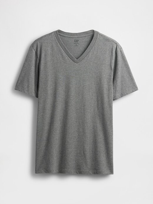 Camiseta de algodón con cuello en V Camiseta de algodón con cuello en V