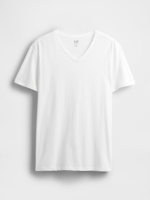 Camiseta de algodón con cuello en V Camiseta de algodón con cuello en V