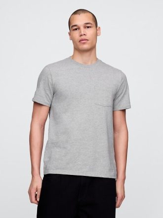 Camiseta de algodón orgánico con bolsillo para adultos