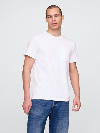 Camiseta de algodón orgánico con bolsillo para adultos