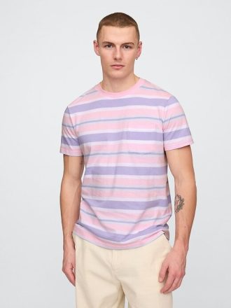 Camiseta de algodón orgánico con bolsillo para adultos