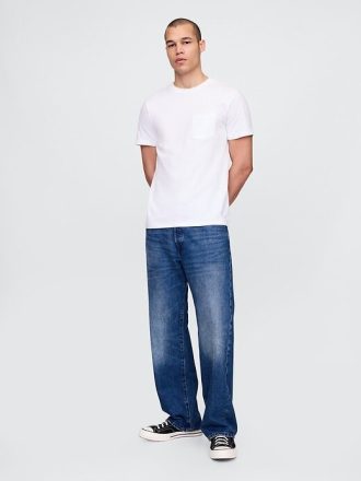 Camiseta de algodón orgánico con bolsillo para adultos